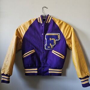 Vintage‎ Meca Sportswear Wool F Letter Jacket Men's Size Small Varsity Purple